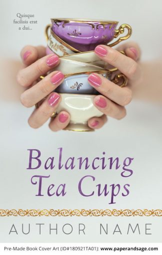 Pre-Made Book Cover ID#180921TA01 (Balancing Tea Cups)