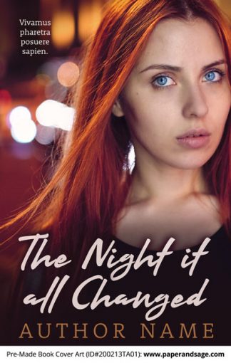 Pre-Made Book Cover ID#200213TA01 (The Night it All Changed)