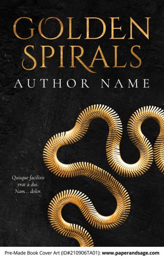 PreMade Book Cover ID#210906TA01 (Golden Spirals)